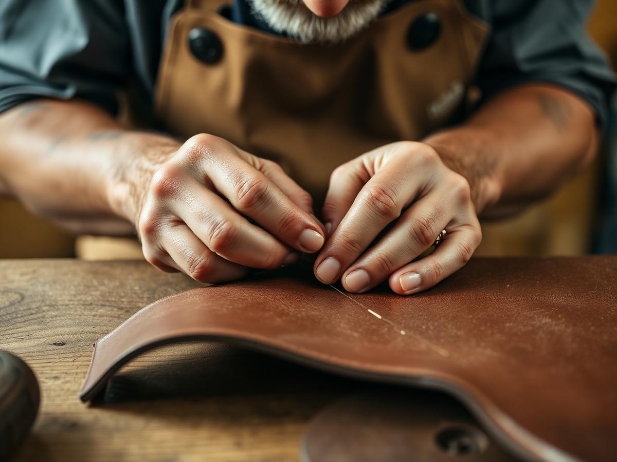Artisan stitching leather